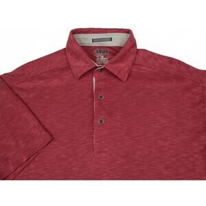 Blue by Pronto Uomo Mens Polynosic Blend Modern Fit Brick Red Polo Shirt M